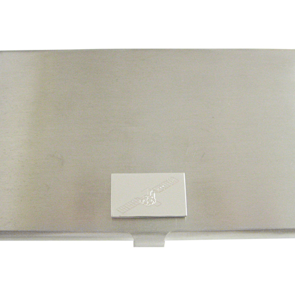 Silver Toned Etched Satellite Business Card Holder